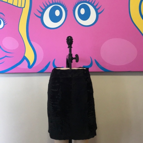 Fendi Black Curly Lamb Fur Mini Skirt - Picture 1 of 8